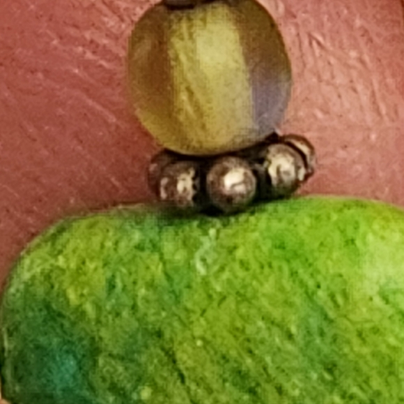 Green Turquoise ? & Sterling Earrings - Picture 2 of 5